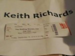Seat marker for Keith Richards and TIFF Ticket